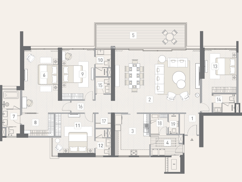 Prestige Olive Oak - 30x40, 30x50, 40x50 and 40x60 plot layout (representative image)