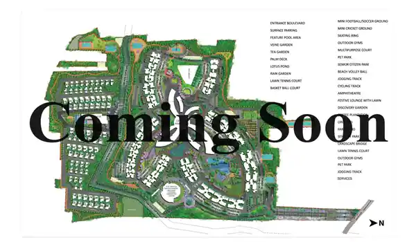 Prestige Olive Oak - master plan of the 30+ acre plotted township (representative image)