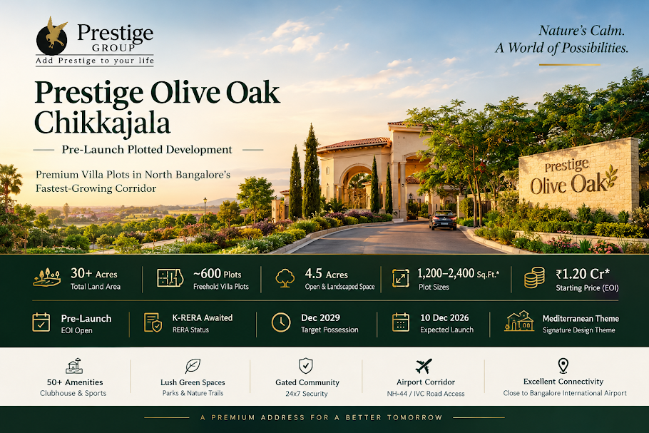 Prestige Olive Oak Chikkajala - gated villa plots by Prestige Group in North Bangalore