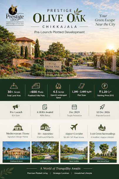 Prestige Olive Oak - gated plotted township by Prestige Group at Chikkajala, North Bangalore