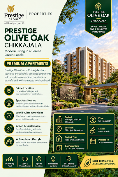 Chikkajala, North Bangalore - surroundings of Prestige Olive Oak