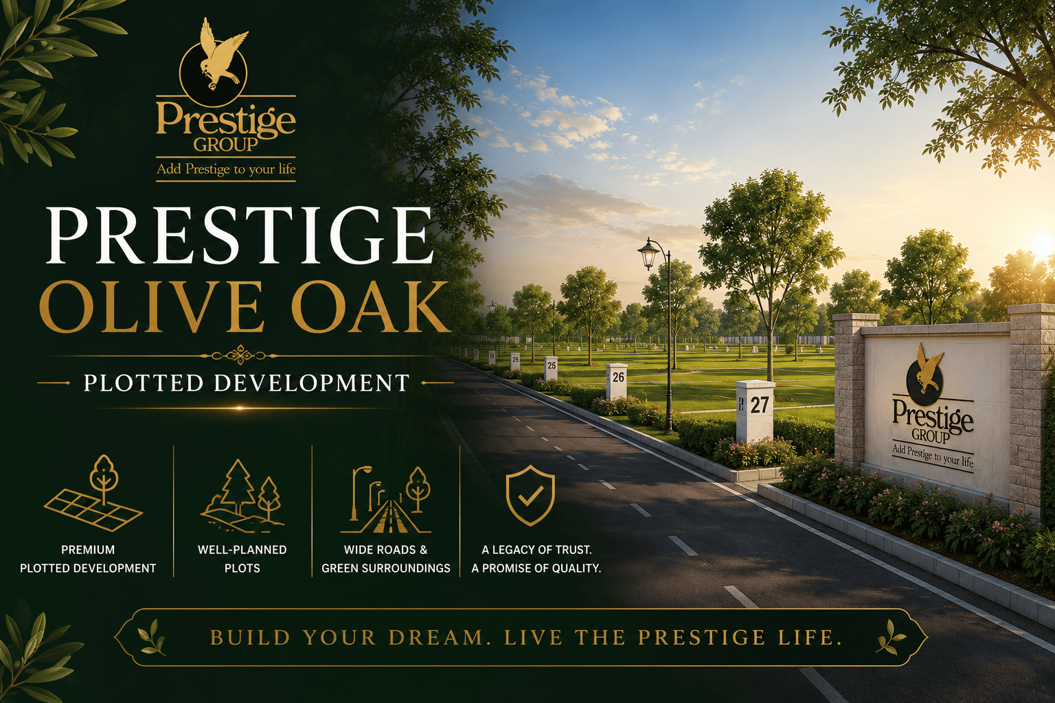 Prestige Olive Oak Bangalore - Luxury Plotted Township in North Bangalore